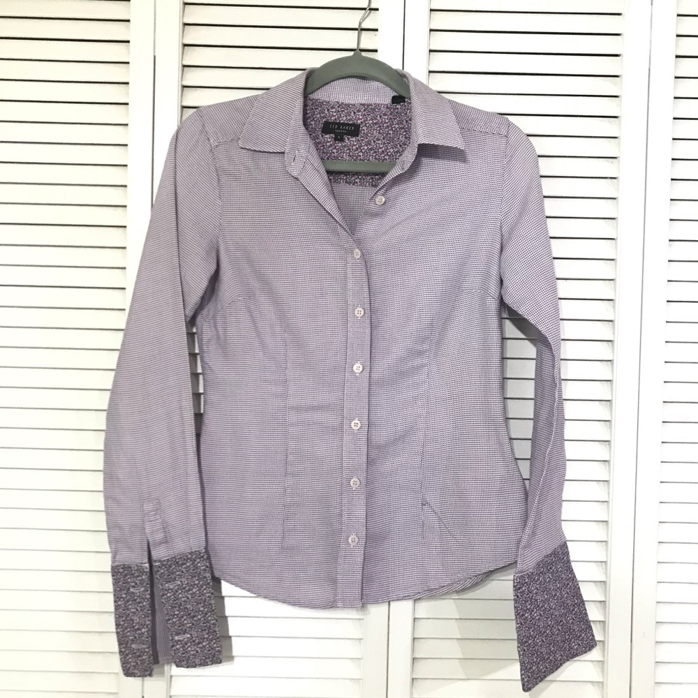 Ted Baker Button Up Flip Cuff Blouse